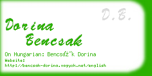 dorina bencsak business card